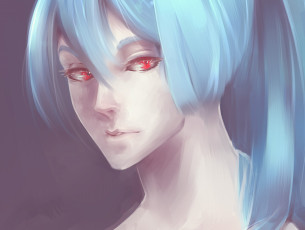 Картинка аниме *unknown+ другое голубые лицо взгляд волосы