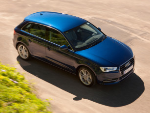 обоя автомобили, audi, sportback, a3, 8v, au-spec, синий, 2013г, tdi, 2-0