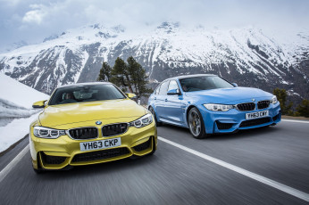 Картинка 2015+bmw+m3+sedan+and+m4+coupe автомобили bmw бмв германия