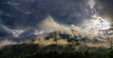 Картинка природа восходы закаты восход горы туман утро