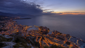 Картинка monte+carlo города монте-карло+ монако побережье ночь огни
