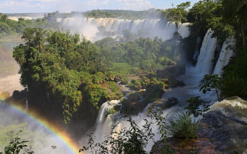 Картинка природа радуга пейзаж вода поток водопады