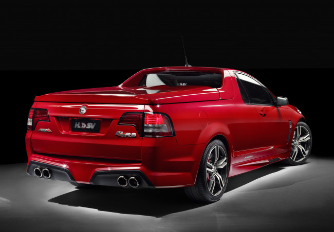 Обои картинки фото автомобили, holden, красный, 2015г, gen-f2, r8, maloo, hsv