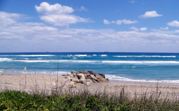 Картинка природа побережье волны камни простор море
