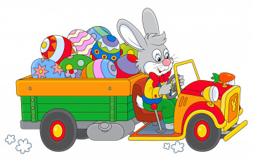 Картинка праздничные пасха кролик яйца