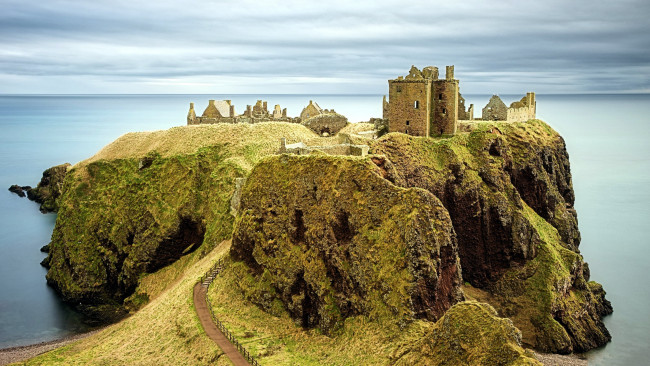 Обои картинки фото dunnottar castle, scotland, города, замки англии, dunnottar, castle