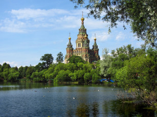 Картинка петергоф санкт петербург города россия река храм