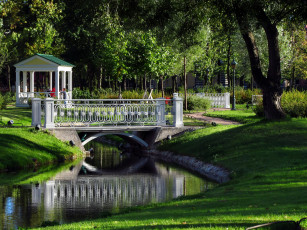Картинка санкт петербург польский садик природа парк река мостик