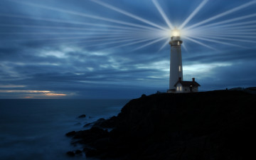 Картинка lighthouse природа маяки маяк свет океан ночь