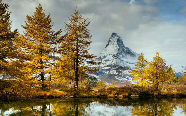 Обои картинки фото природа, реки, озера, осень, горы, озеро