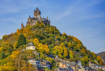 Картинка германия кохем города замок панорама дома