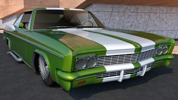 обоя автомобили, 3д, chevrolet, 1966, impala