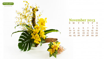 обоя календари, цветы, орхидеи