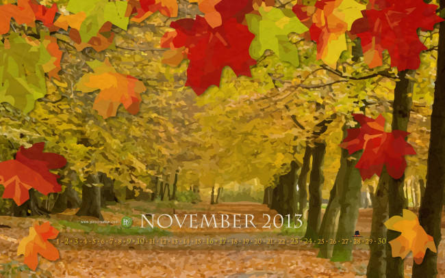 Обои картинки фото календари, рисованные, векторная, графика, осень