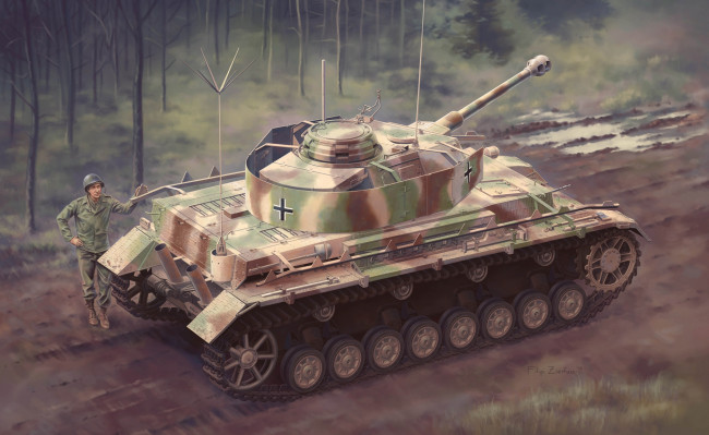 Обои картинки фото рисованное, армия, солдат, танк