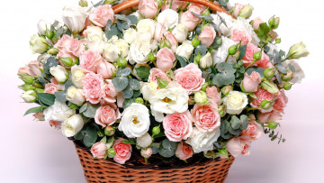Картинка цветы букеты +композиции розы эустома