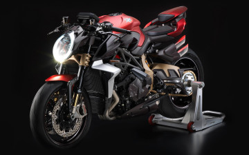 Картинка 2019+mv+agusta+brutale+800 мотоциклы mv+agusta 2019 вид спереди красный черный спортивный мотоцикл итальянские