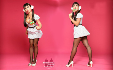 Картинка Masumi+Max masuimi  девушки  азиатка брюнетка леденец хвостики каблуки