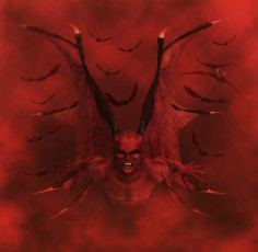 Картинка 3д графика creatures существа красный демон