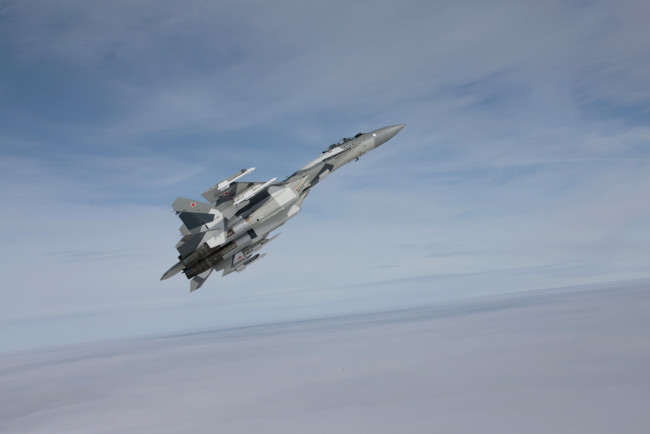 Обои картинки фото авиация, боевые, самолёты, су-35с, сухого, реактивный, российский, небо, истребитель, многоцелевой