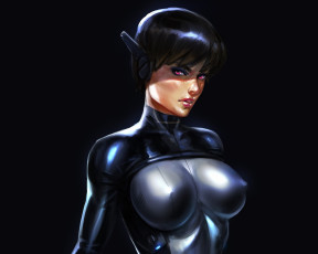 Картинка фэнтези девушки грудь sci-fi взгляд арт костюм девушка bodysuit