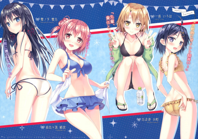 Обои картинки фото аниме, oregairu, девушки, isshiki, iroha, hikigaya, komachi, арт, sousouman, yukinoshita, yukino, yuigahama, yui