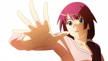 Картинка аниме bakemonogatari взгляд фон девушка