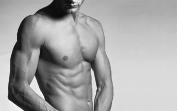 Картинка мужчины -+unsort торс тело мышцы черно-белая