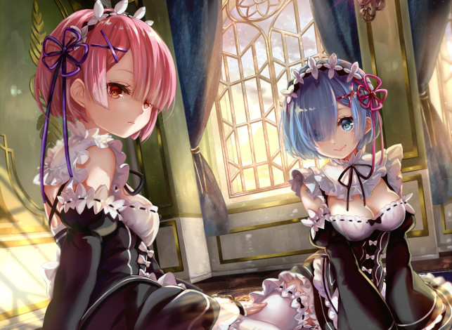 Обои картинки фото аниме, re,  zero kara hajimeru isekai seikatsu, rem, ram