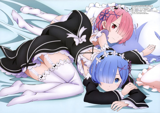 Обои картинки фото аниме, re,  zero kara hajimeru isekai seikatsu, rem, ram