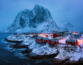 Картинка города -+пейзажи лофотенские острова рейне reine норвегия lofoten