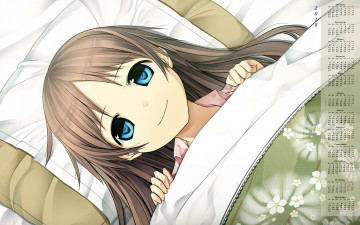 Картинка календари аниме 2018 взгляд девочка лицо постель