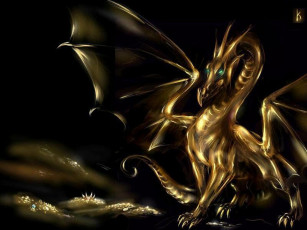 Картинка золотой дракон фэнтези драконы