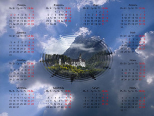 обоя календари, города, neuschwanstein, замок