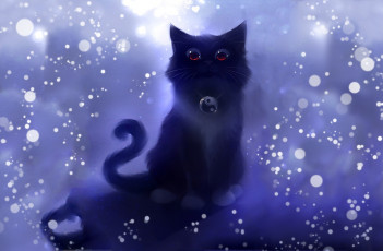 Картинка рисованные животные кошка кот инь янь