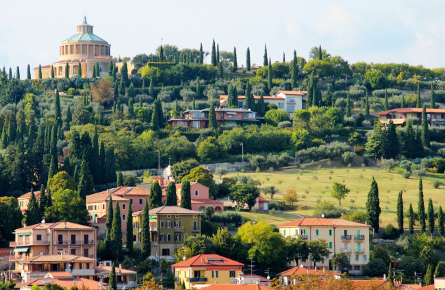 Обои картинки фото италия венето верона, города, - панорамы, италия, деревья, дома, венето, верона