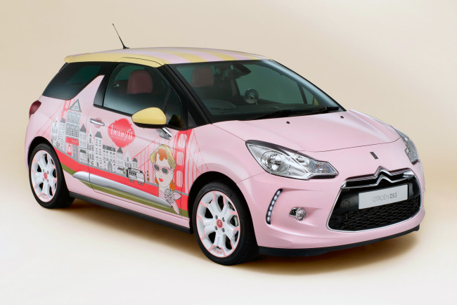 Обои картинки фото 2013 citroen ds3 benefit cosmetics, автомобили, citroen, тюнинг, benefit, cosmetics