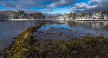 Картинка природа реки озера winter деревья зимний пейзаж река зима snow снег trees view river