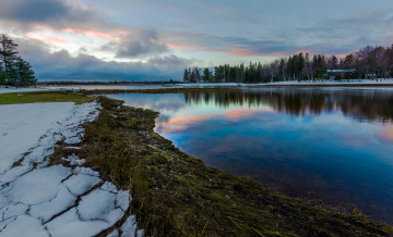 Картинка природа реки озера река зима зимний пейзаж деревья снег river winter snow view trees