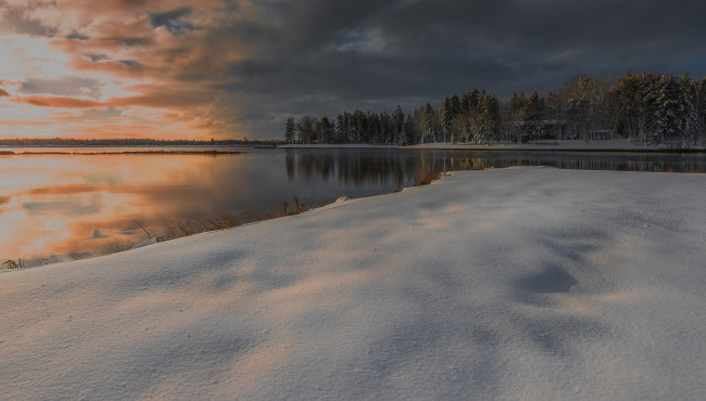 Обои картинки фото природа, реки, озера, river, зима, снег, winter, snow, trees, деревья, река