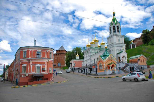 Обои картинки фото нижний новгород, города, - улицы,  площади,  набережные, улица, город, часовня, нижний, новгород