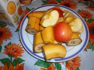 Картинка еда бананы яблоки