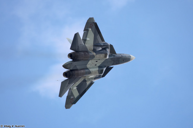 Обои картинки фото су-57, авиация, боевые самолёты, su-57, сухой, истребитель, ввс, россия, боевые, самолеты