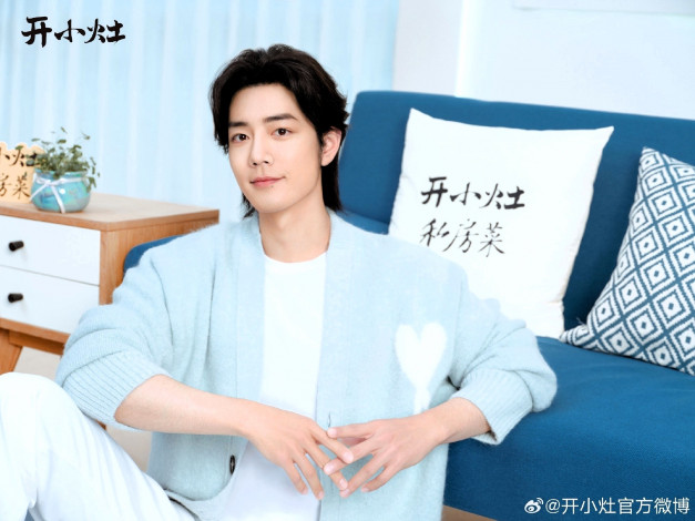 Обои картинки фото мужчины, xiao zhan, актер, пиджак, подушки, диван