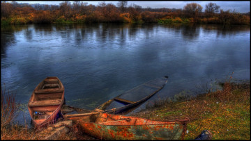 Картинка лодки природа реки озера река берег