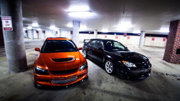 Картинка mixed автомобили разные вместе подземный гараж