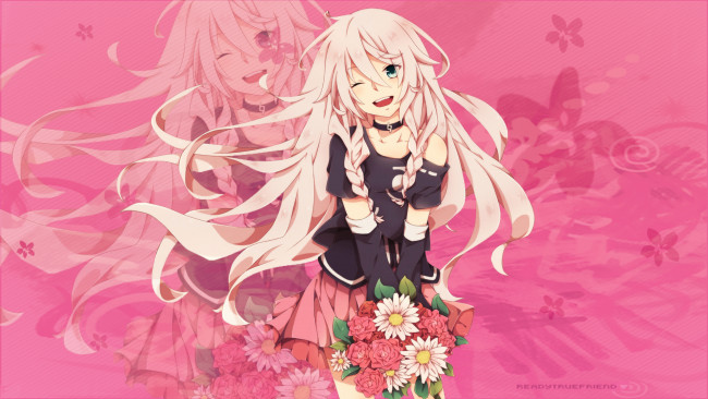 Обои картинки фото vocaloid, аниме, цветы