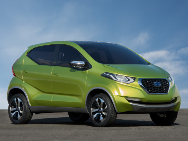 Обои картинки фото автомобили, nissan, datsun, concept, redi-go, зеленый, 2014