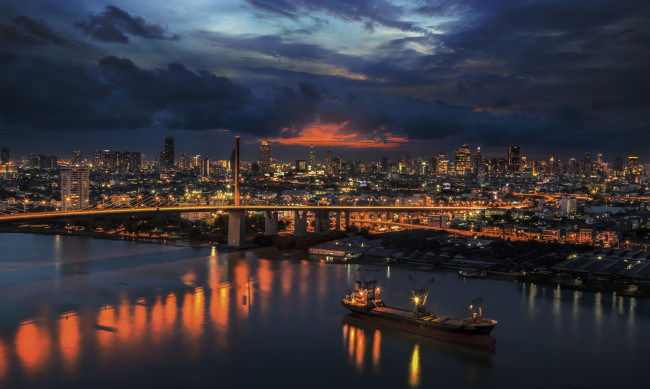 Обои картинки фото города, бангкок , таиланд, ночь