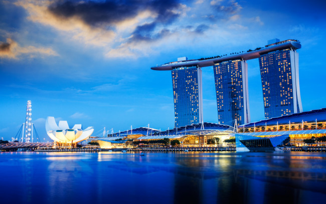 Обои картинки фото города, сингапур , сингапур, вечер